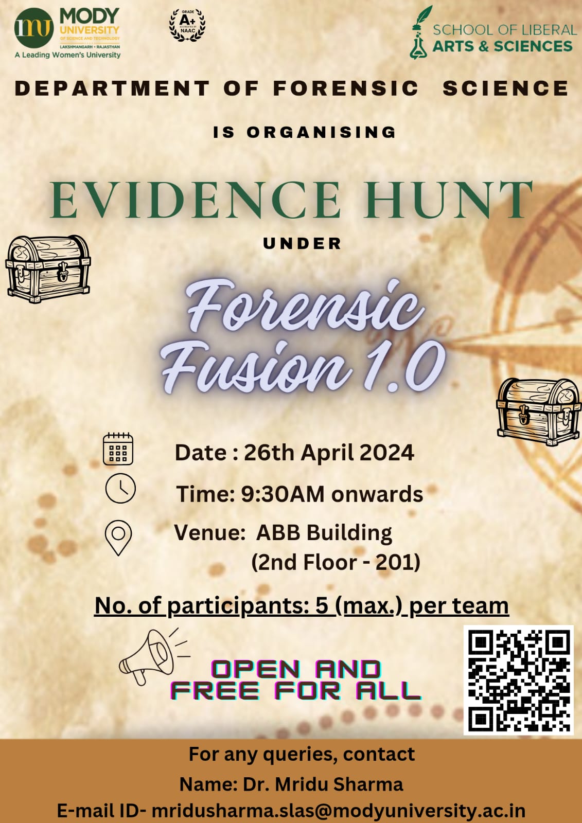 Official Evidence Hunt flyer for Forensic Fusion 1.0